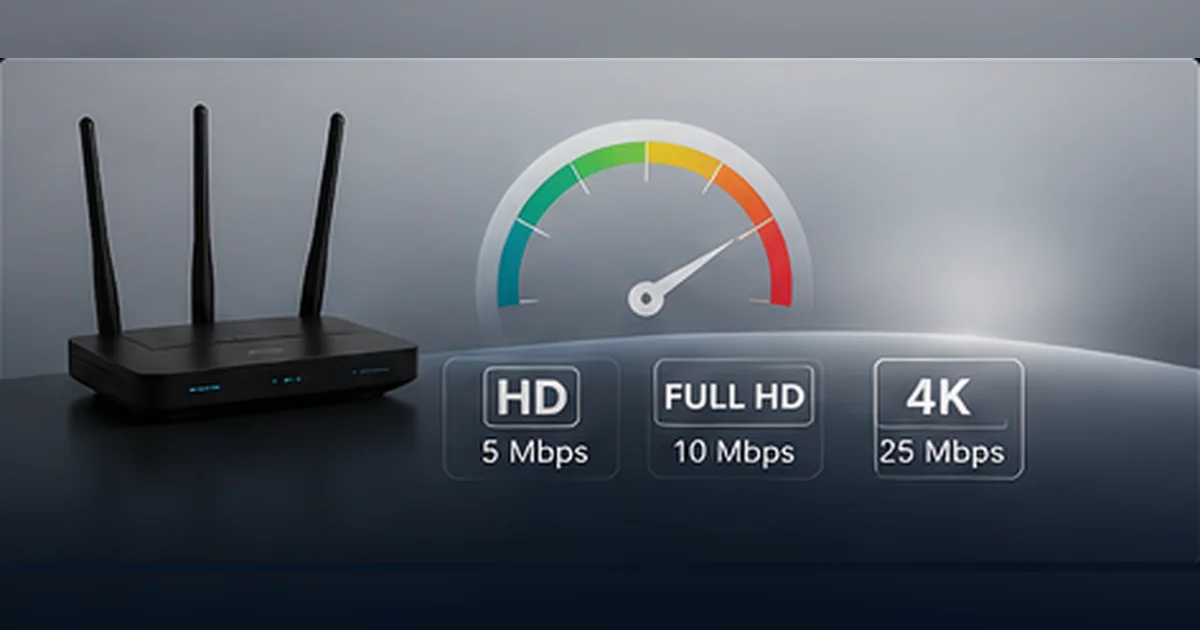 Routeur internet et indicateur de débit pour la lecture IPTV en HD, Full HD et 4K
