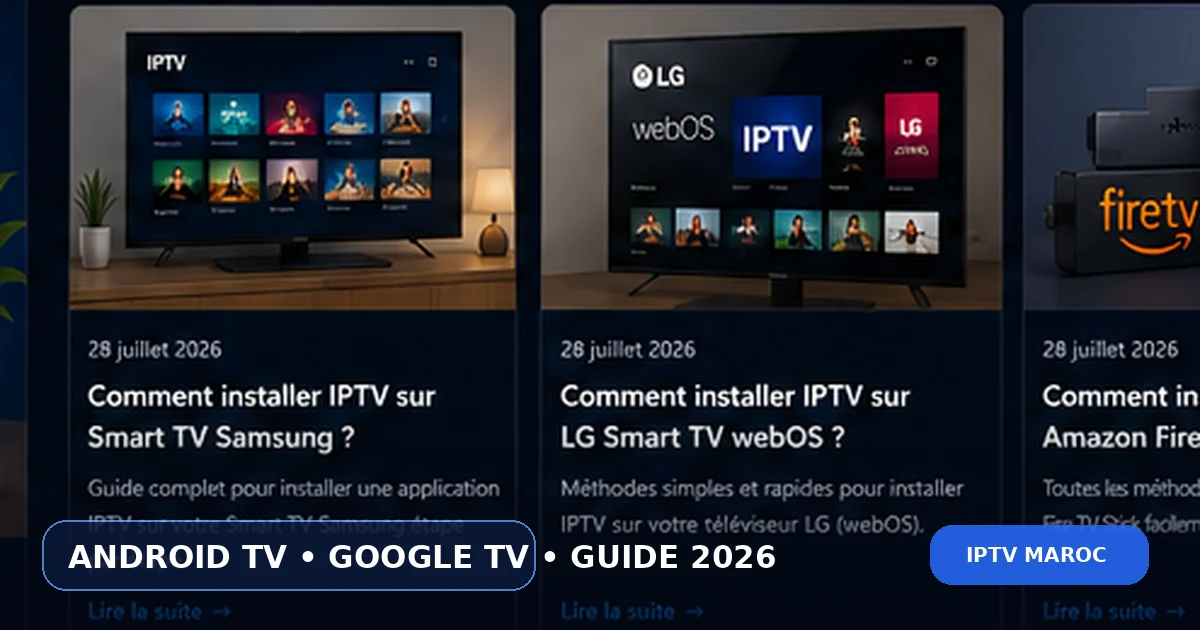 Illustration d’un téléviseur pour un guide d’installation IPTV sur Android TV et Google TV