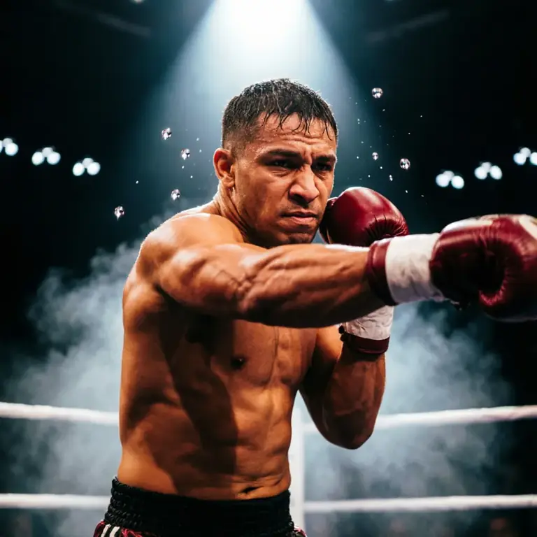 Boxeur pendant un combat